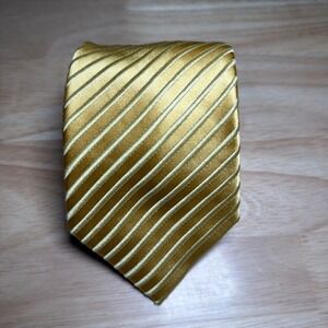 Donald J Trump Necktie Mens Gold Striped Silk Blend Signature Collection Power